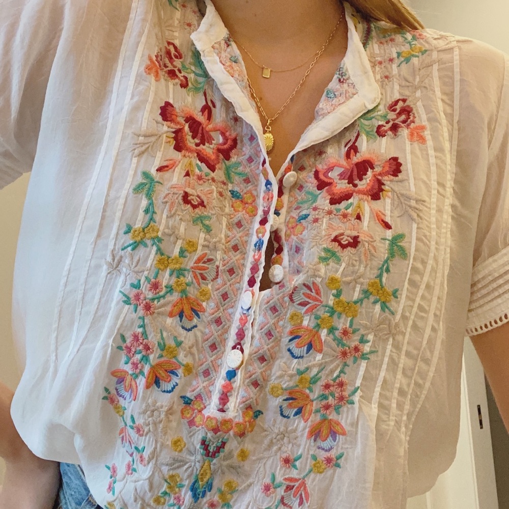 Johnny Was Embroidered Blouse